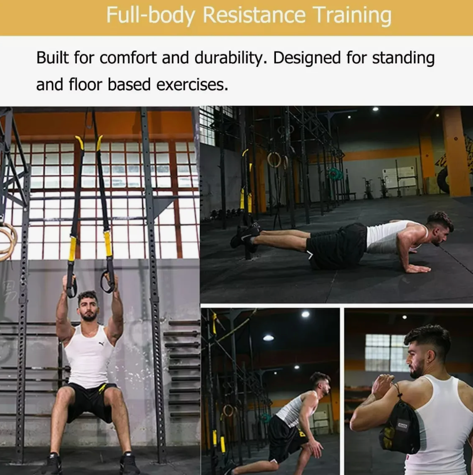 Set Bandas De Suspensión Bodytrainer Trx Pro Color Negro