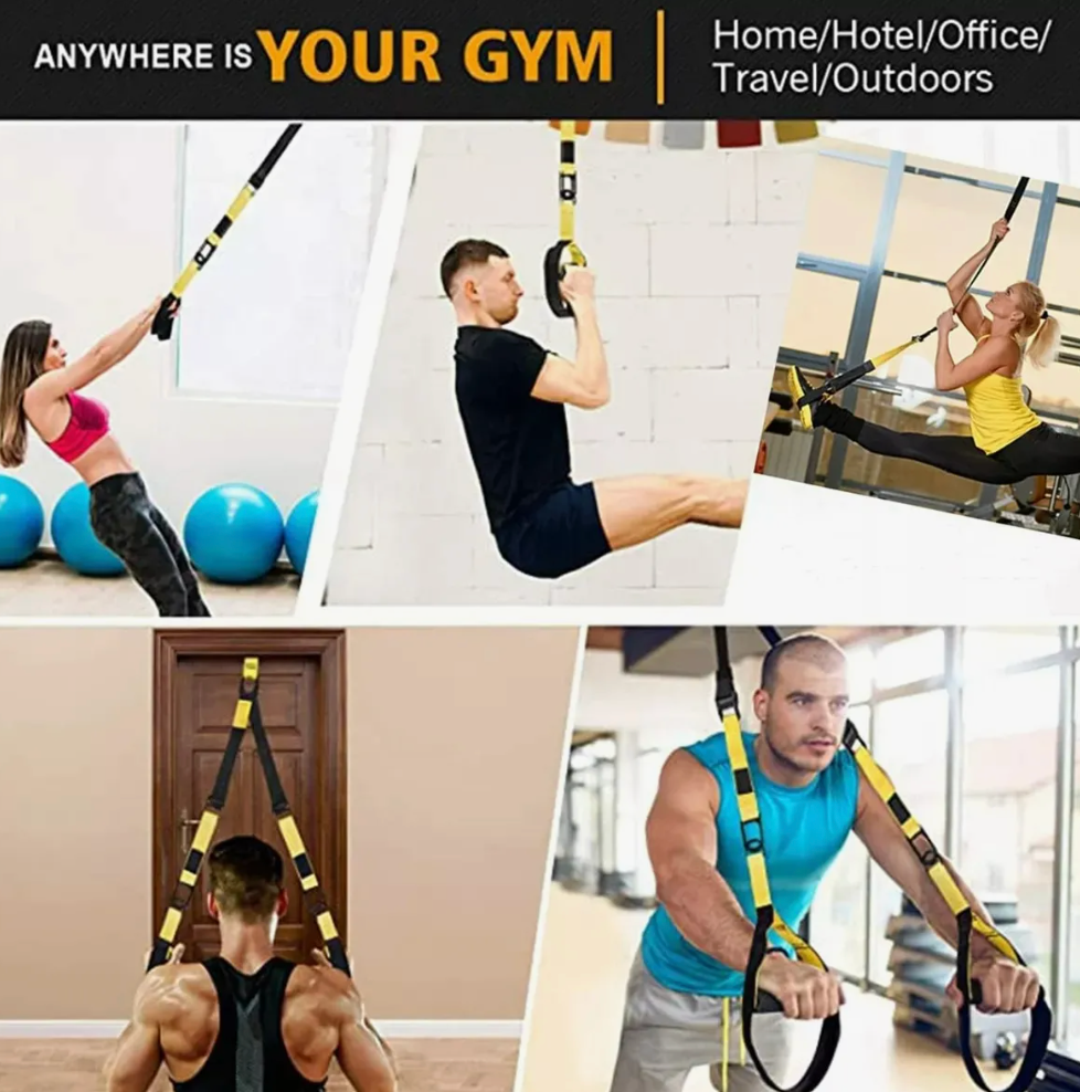 Set Bandas De Suspensión Bodytrainer Trx Pro Color Negro