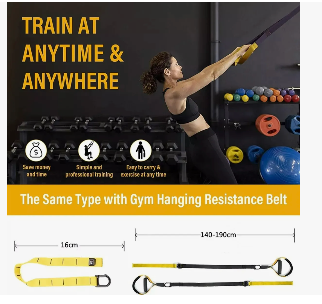Set Bandas De Suspensión Bodytrainer Trx Pro Color Negro
