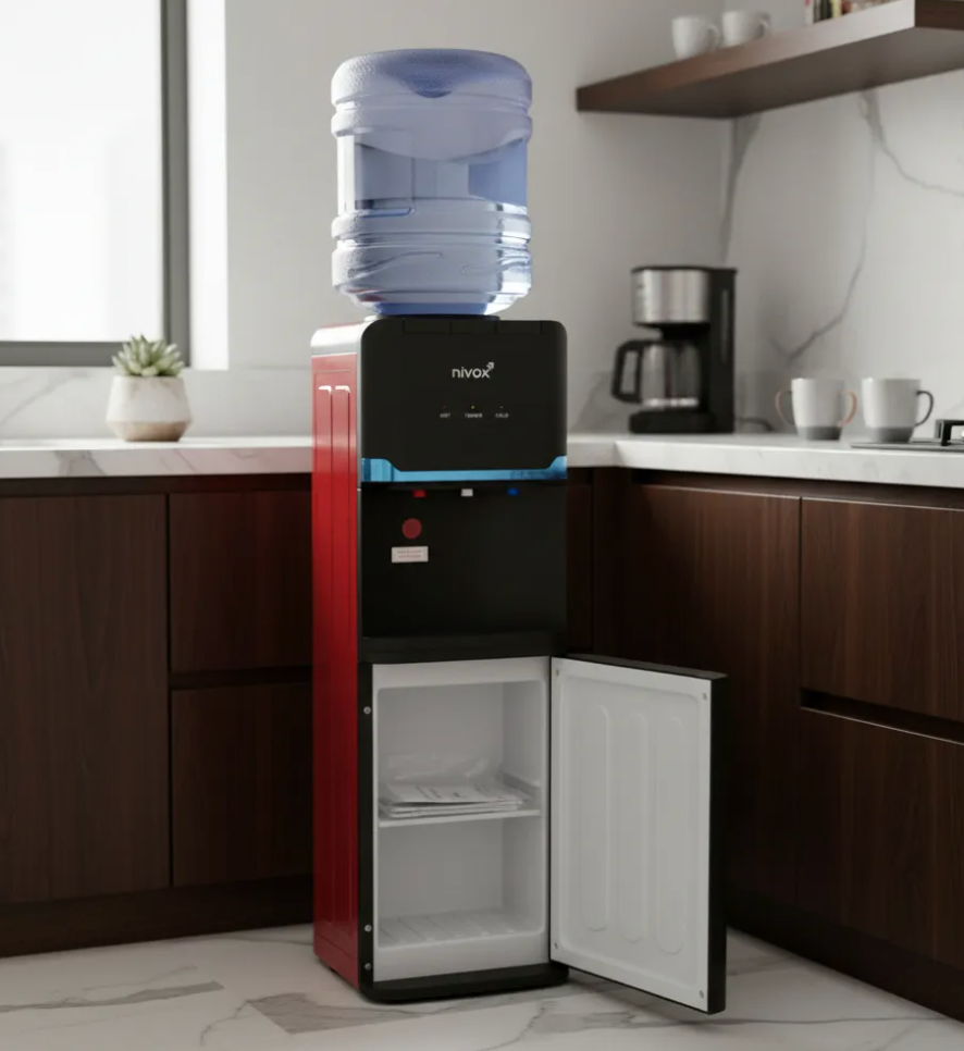 Dispensador De Agua Pedestal Negro Mate nivox