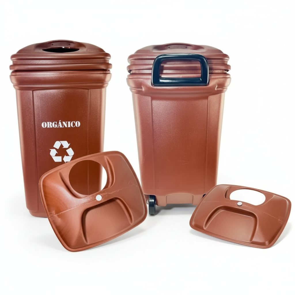 Contenedor de Basura Plástico 120 Litros con Ruedas | Uso Industrial y Hogar