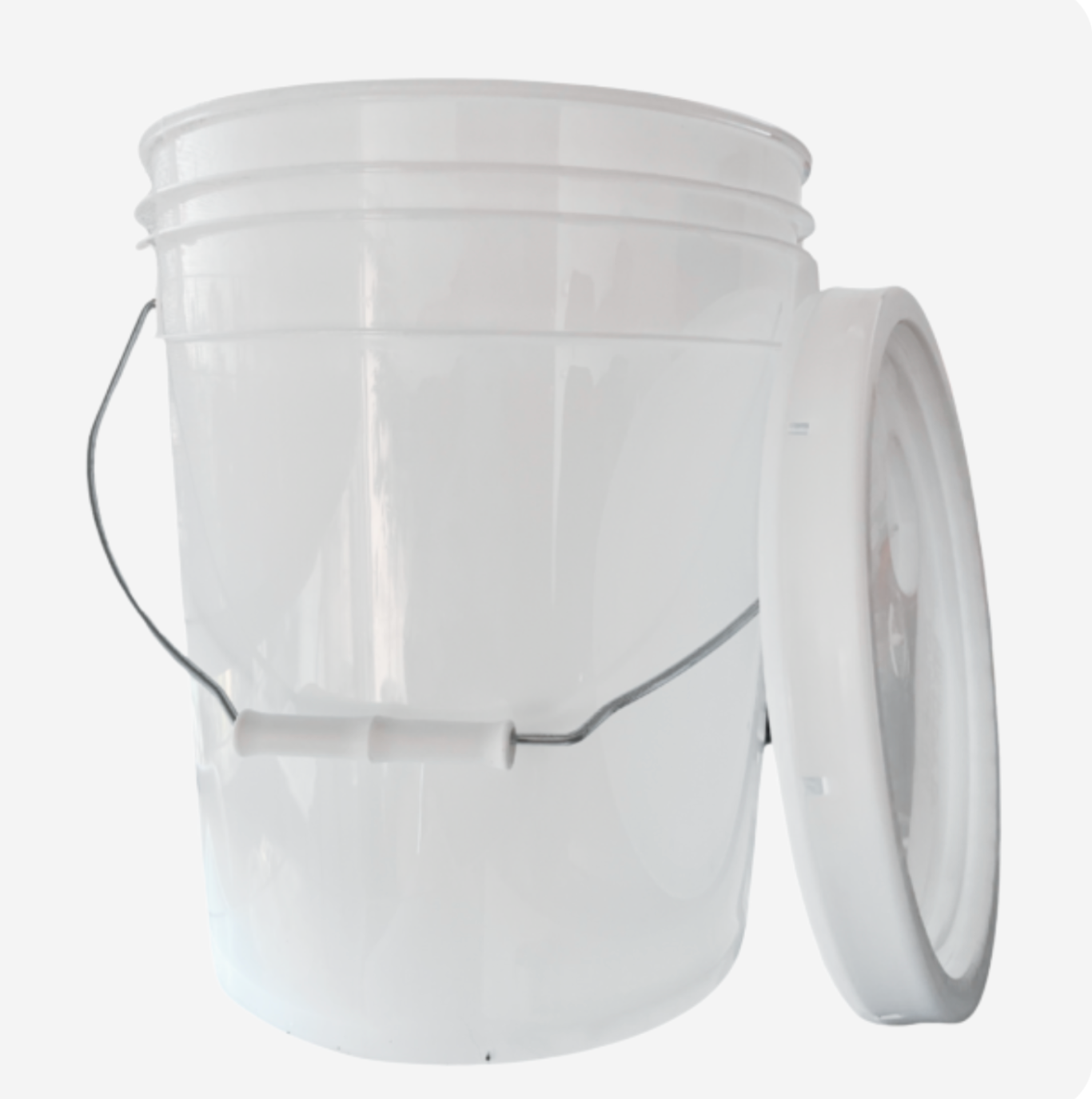 Balde Blanco Liso 20 Litros Con Tapa, Con Mango, Sin Olor