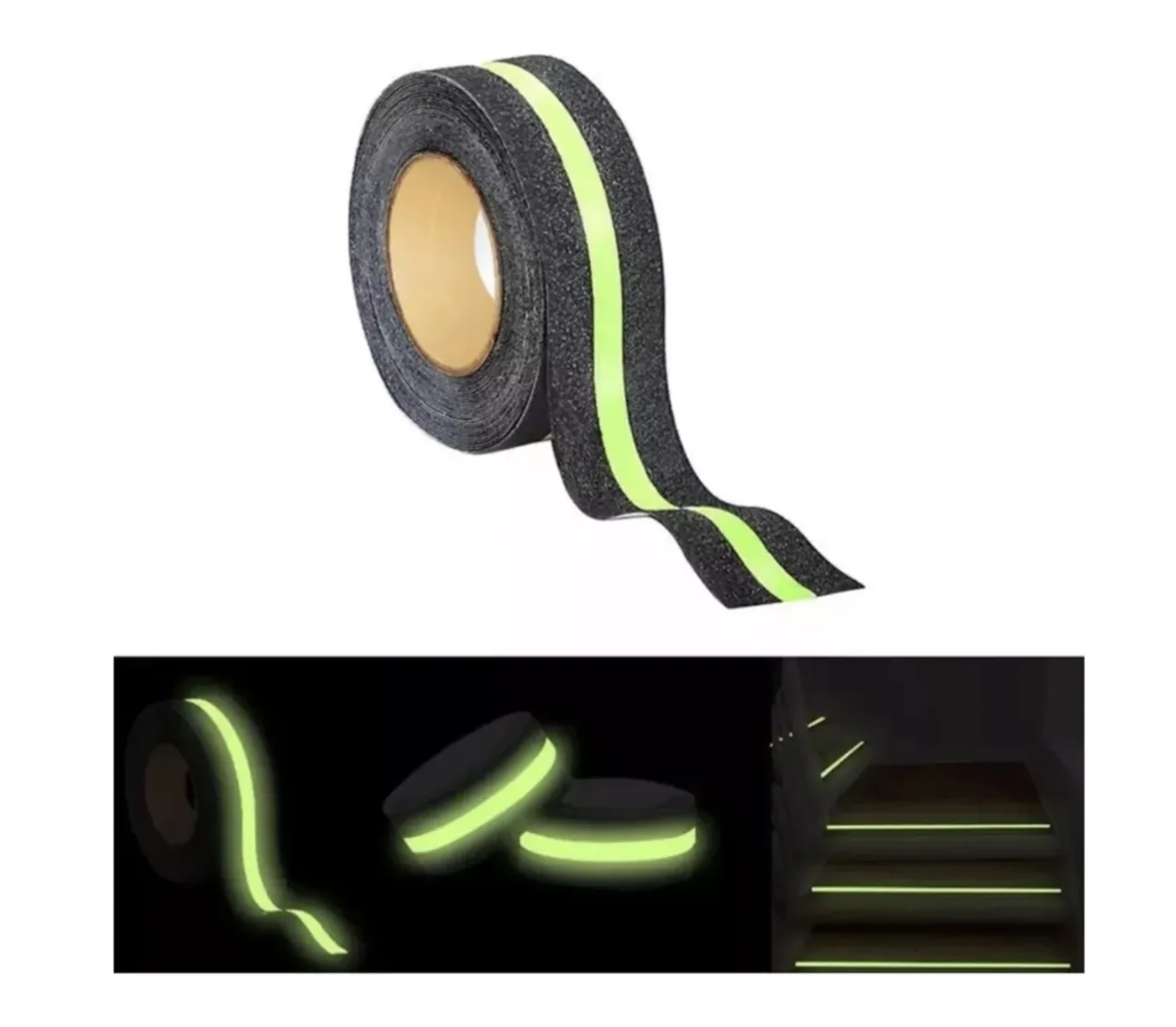 Cinta Antideslizante 5x15 Metros Luminosa Pisos Escaleras