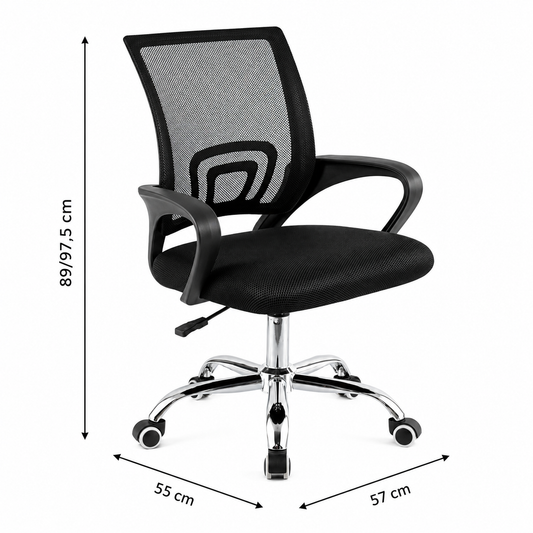 Silla De Oficina Pc Escritorio Mesh Color negro