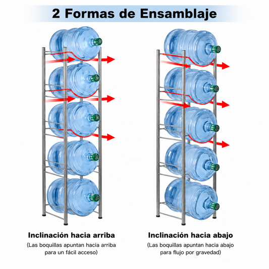 Rack Estante Organizador para 5 Bidones de Agua 20 Lts