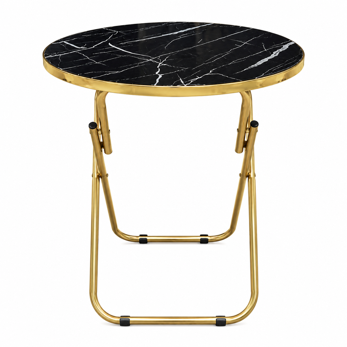 Mesa Plegable Auxiliar Multiuso 70x70 Redonda Neg