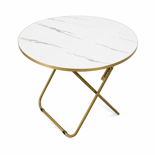 Mesa Plegable Auxiliar Multiuso 80x80 Redonda Blanca
