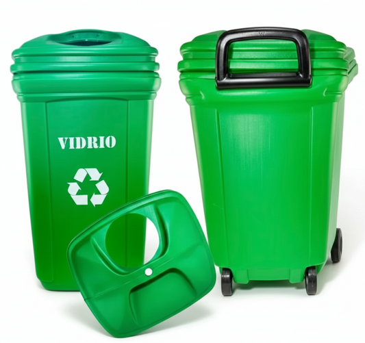 Contenedor de Basura Plástico 120 Litros con Ruedas | Uso Industrial y Hogar