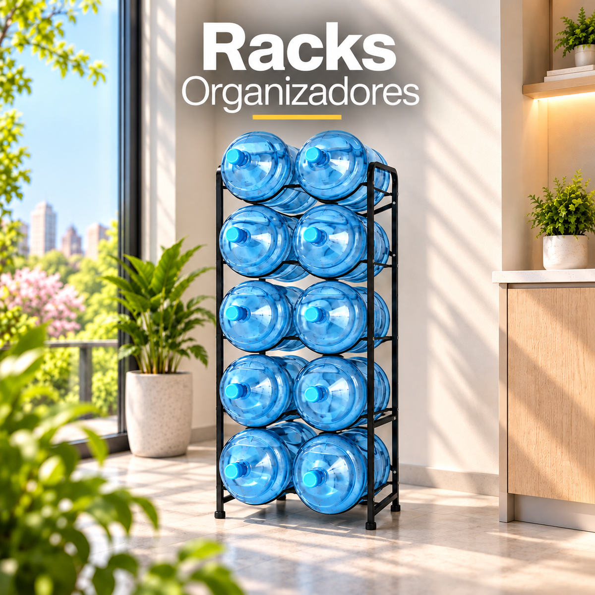 Racks y organizadores para bidones de agua