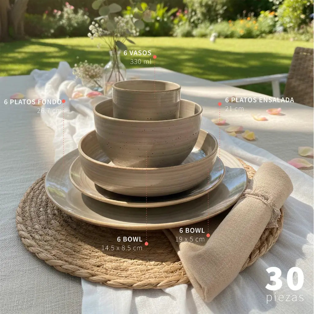 Juego de Loza 30 pcs Cerámica Siena Simplit