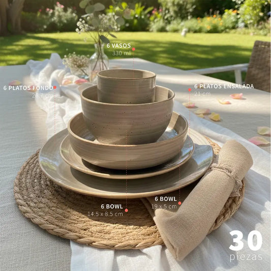 Juego de Loza 30 pcs Cerámica Siena Simplit