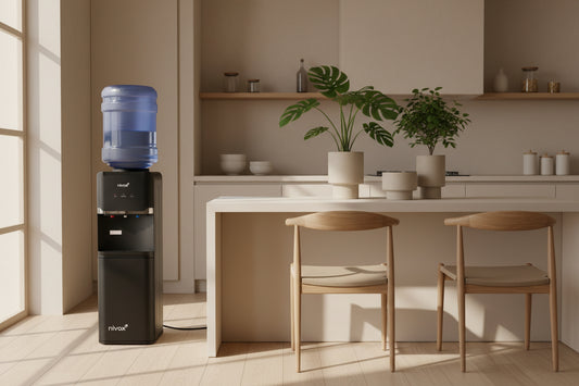 Dispensador De Agua Pedestal Negro Mate nivox