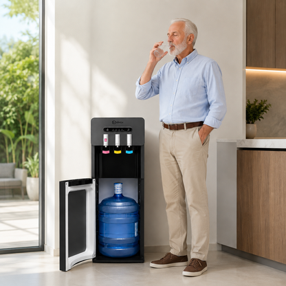 Dispensador de Agua Bidón Oculto 3 Llaves Negro