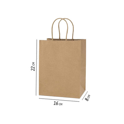 Bolsa de papel kraft M 27 x 22 x 11 cm (12 und.)