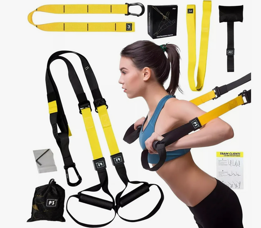 Set Bandas De Suspensión Bodytrainer Trx Pro Color Negro