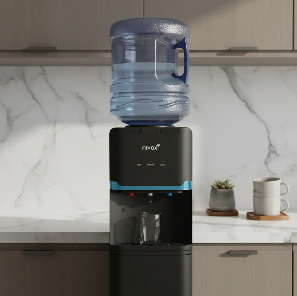 Dispensador De Agua Pedestal Negro Mate nivox