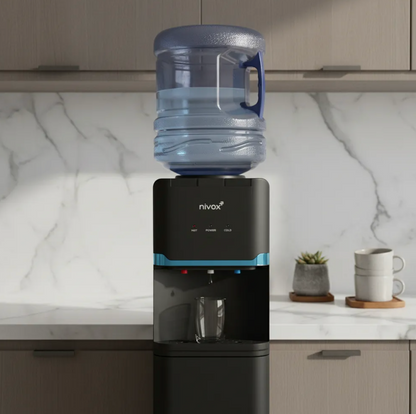 Dispensador De Agua Pedestal Negro Mate nivox