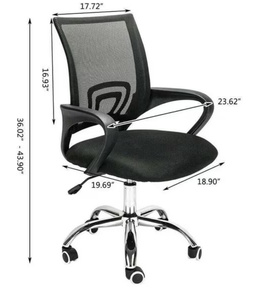Silla De Oficina Pc Escritorio Mesh  Color Negro