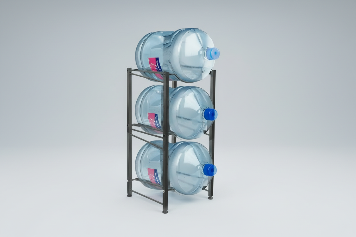 Estante Organizador Rack 3 Botellones Agua 20lts Negro