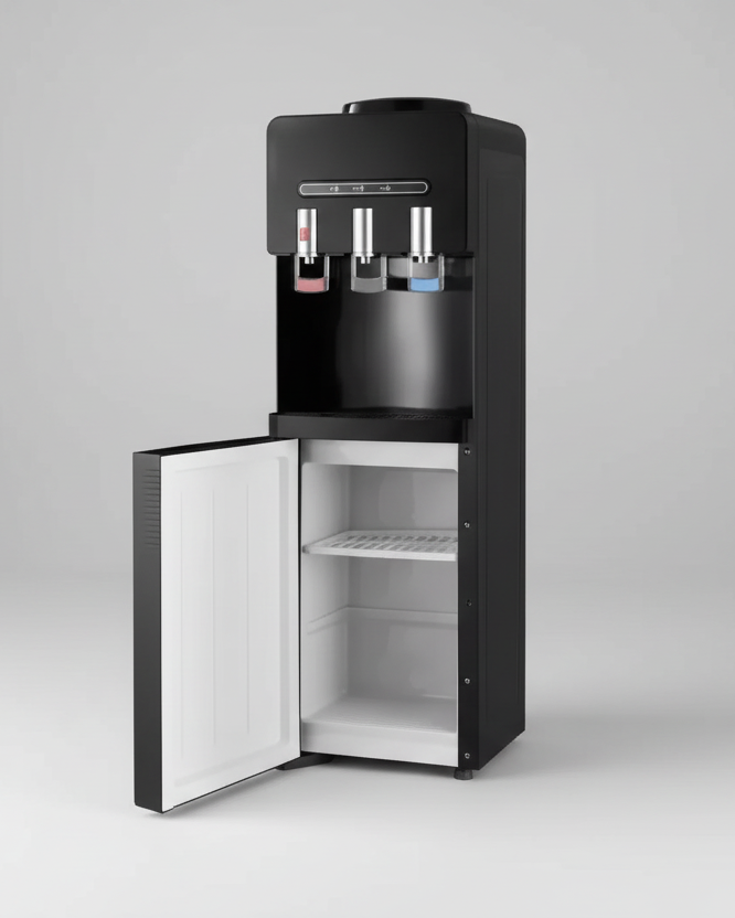 Dispensador De Agua Fria Y Caliente Pedestal, Negro Mate