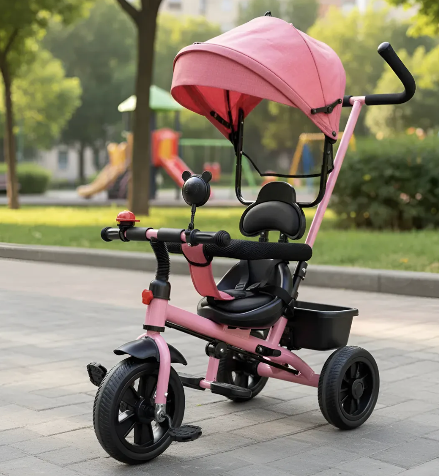 Triciclo Con Guia Y Techo Para Niños