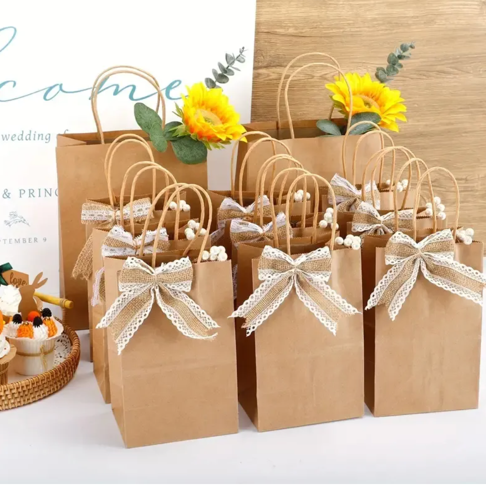 Bolsa de papel kraft M 27 x 22 x 11 cm (12 und.)