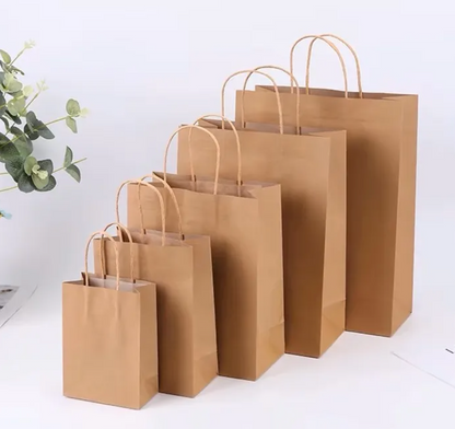 Bolsa de papel kraft M 27 x 22 x 11 cm (12 und.)