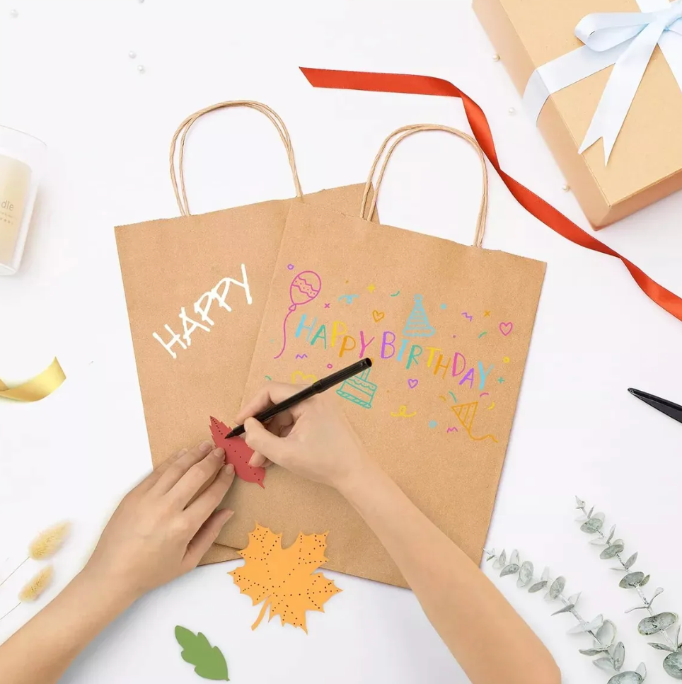 Bolsa de papel kraft M 27 x 22 x 11 cm (12 und.)