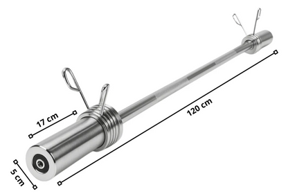 Barra De Gimnasio  Barra Olímpica Recta Color Acero Cromado 6kg