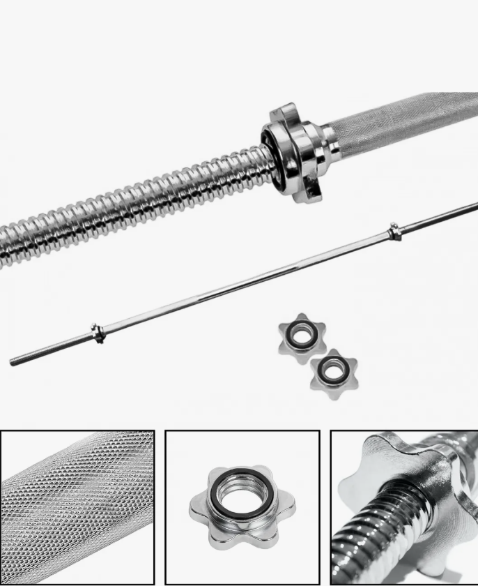 Barra Preolimpica Recta De 120 Cm Cromada Color Plateado