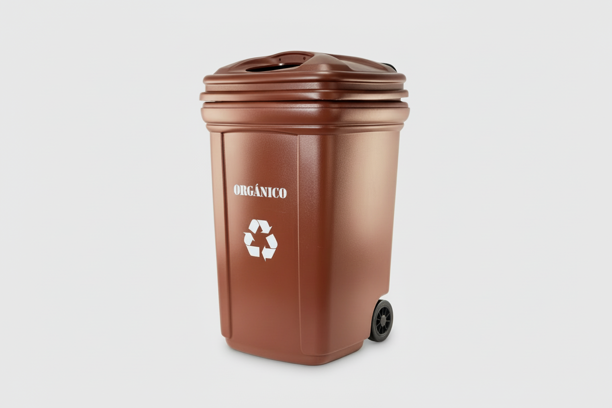 Contenedor de Basura Plástico 120 Litros con Ruedas | Uso Industrial y Hogar
