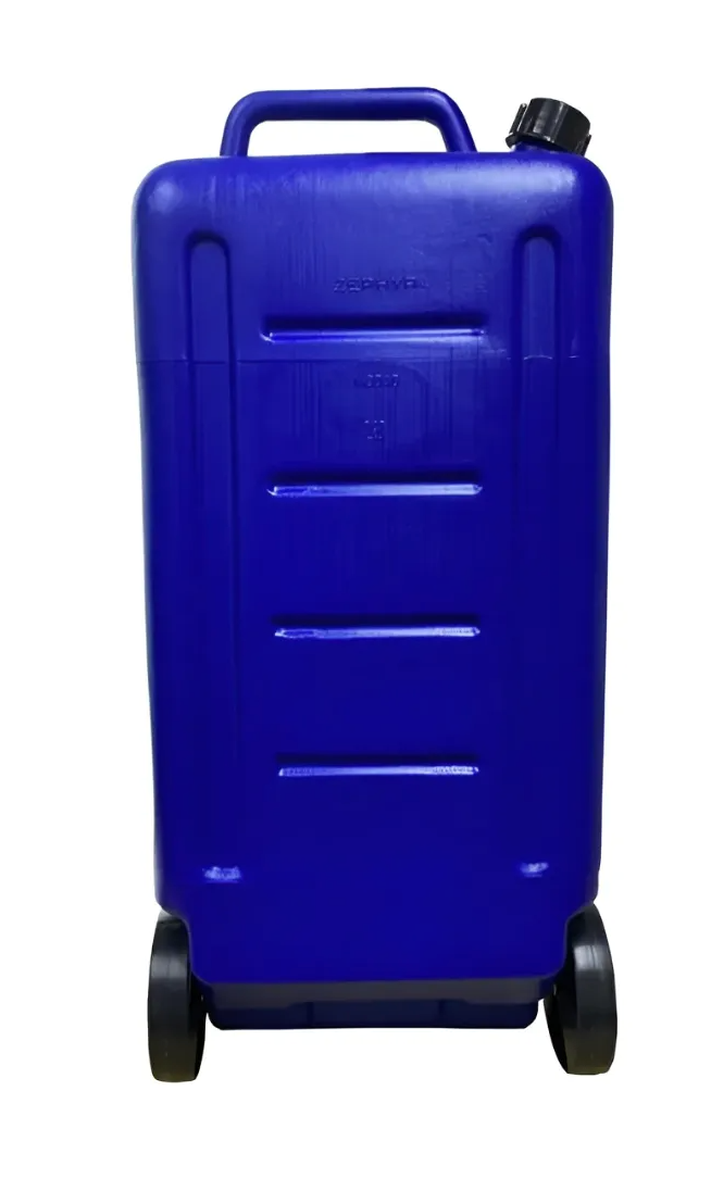 Bidón 35l Azul Con Ruedas Vaciador Para Parafina Combustible