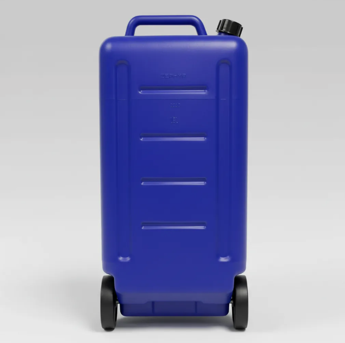 Bidón 35l Azul Con Ruedas Vaciador Para Parafina Combustible