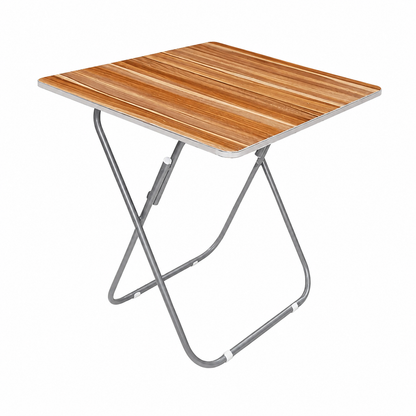 Mesa plegable cuadrada marron 60x60