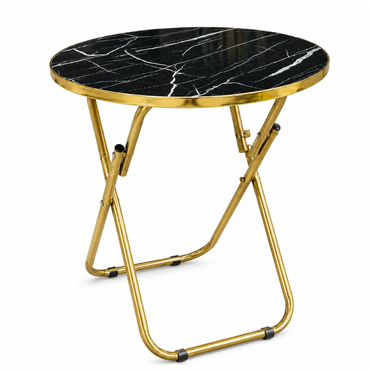 Mesa Plegable Auxiliar Multiuso 70x70 Redonda Neg