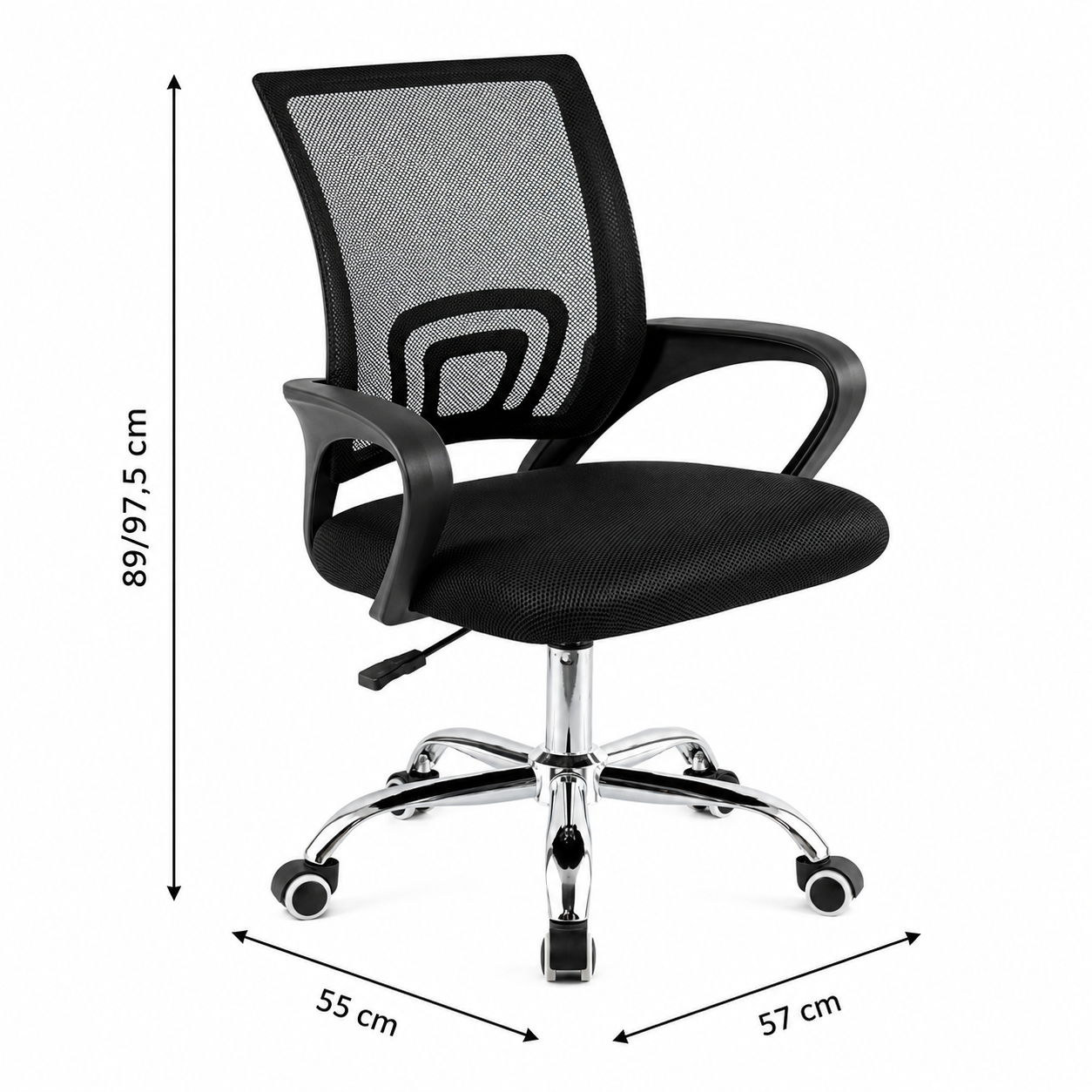 Silla De Oficina Pc Escritorio Mesh  Color negro