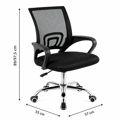 Silla De Oficina Pc Escritorio Mesh  Color negro