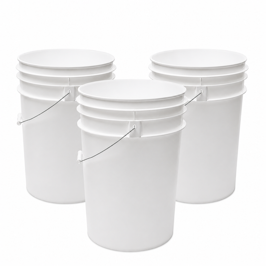 Pack de 3 Balde 10 Litros Con tapa Apilable Grado Alimenticio