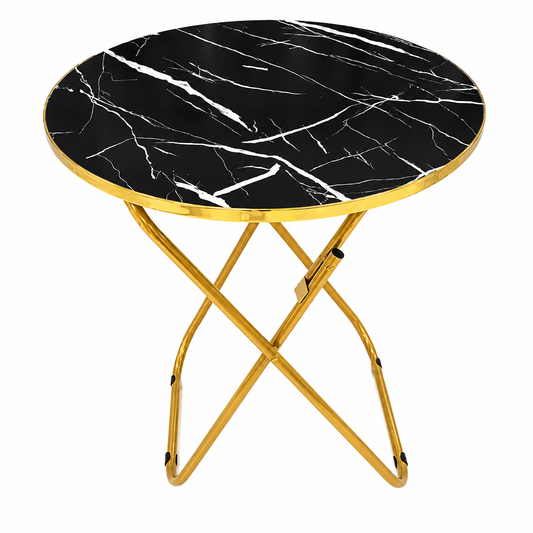 Mesa Plegable Auxiliar Multiuso 70x70 Redonda Neg