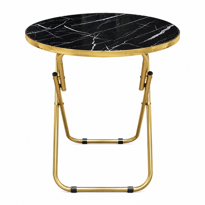 Mesa Plegable Auxiliar Multiuso 70x70 Redonda Neg