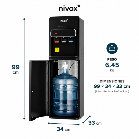 Dispensador de compresor Bidon oculto negro mate Nivox