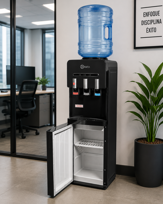 Dispensador De Agua Fria Y Caliente Pedestal, Negro Mate