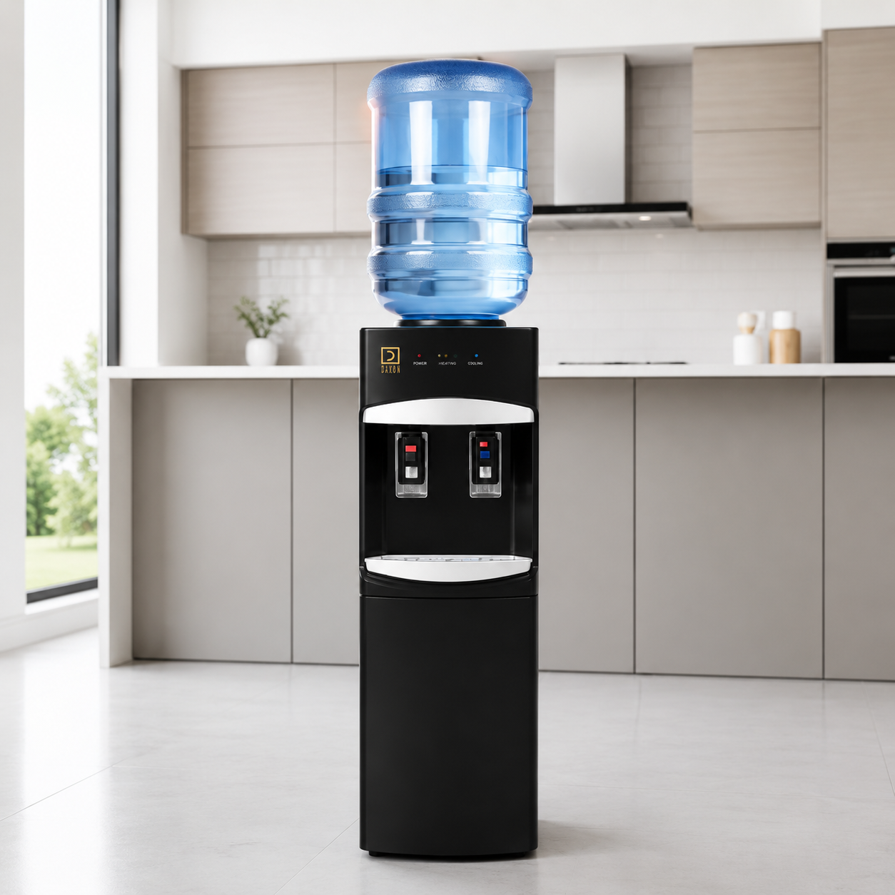 Dispensador de Agua Pedestal Negro Mate grande Ventilador LB-88 93 cm