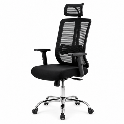 Silla De Escritorio Cuba Alta Regulable Y Cabecero Negro Tela