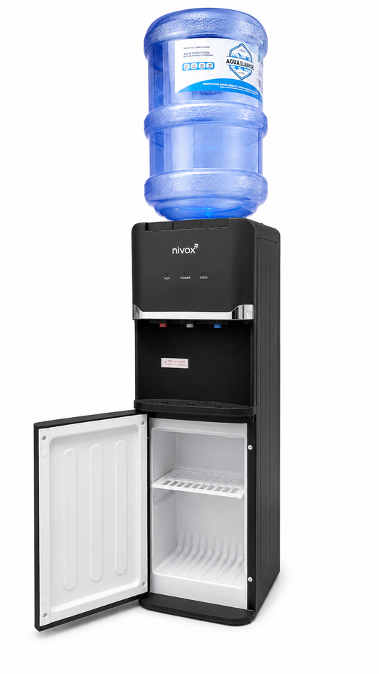 Dispensador De Agua Pedestal Negro Mate nivox