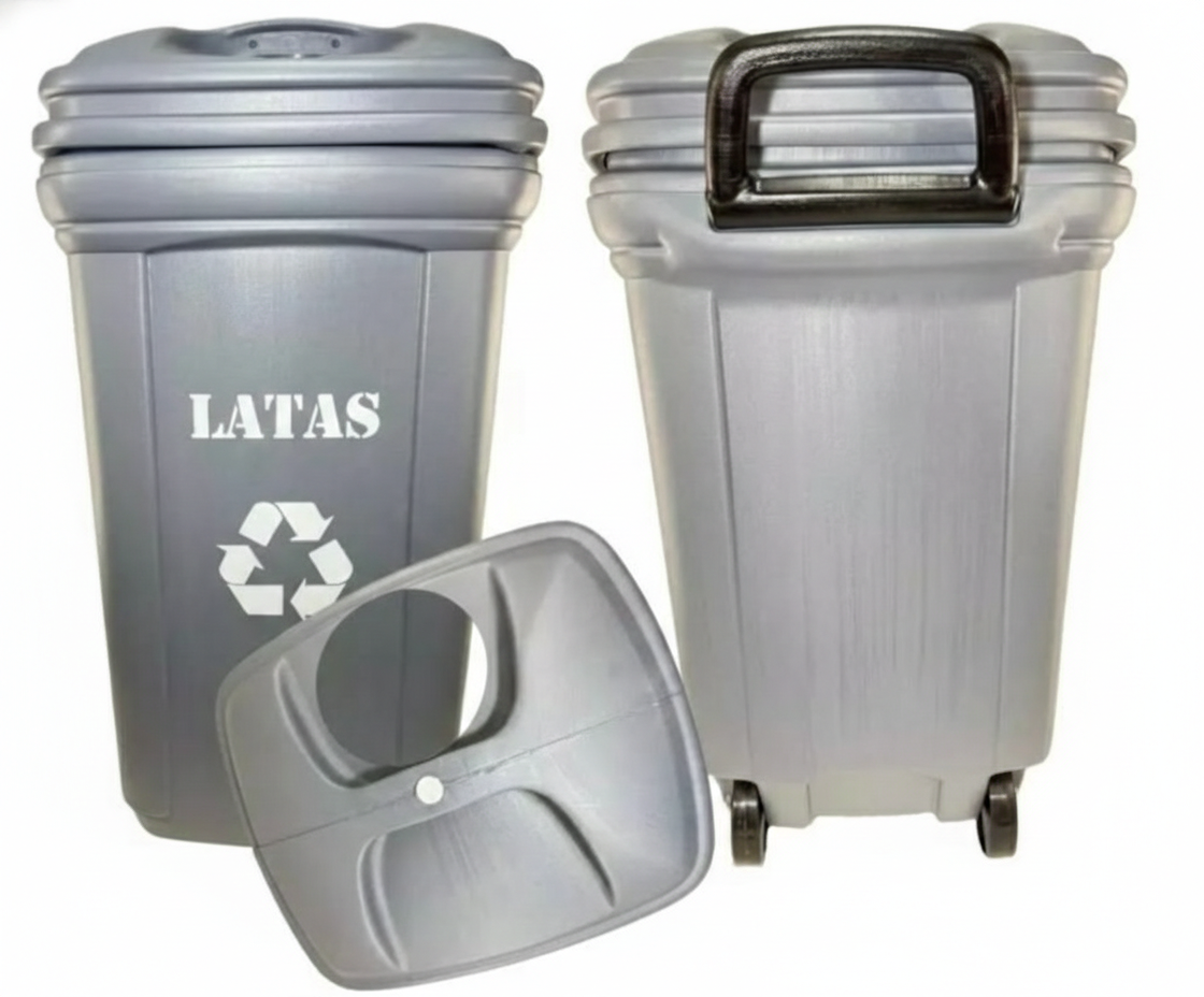 Contenedor de Basura Plástico 120 Litros con Ruedas | Uso Industrial y Hogar