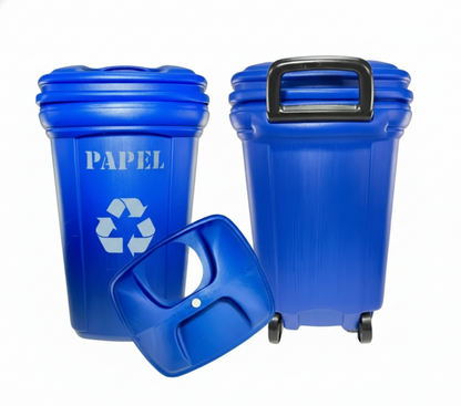 Contenedor de Basura Plástico 120 Litros con Ruedas | Uso Industrial y Hogar
