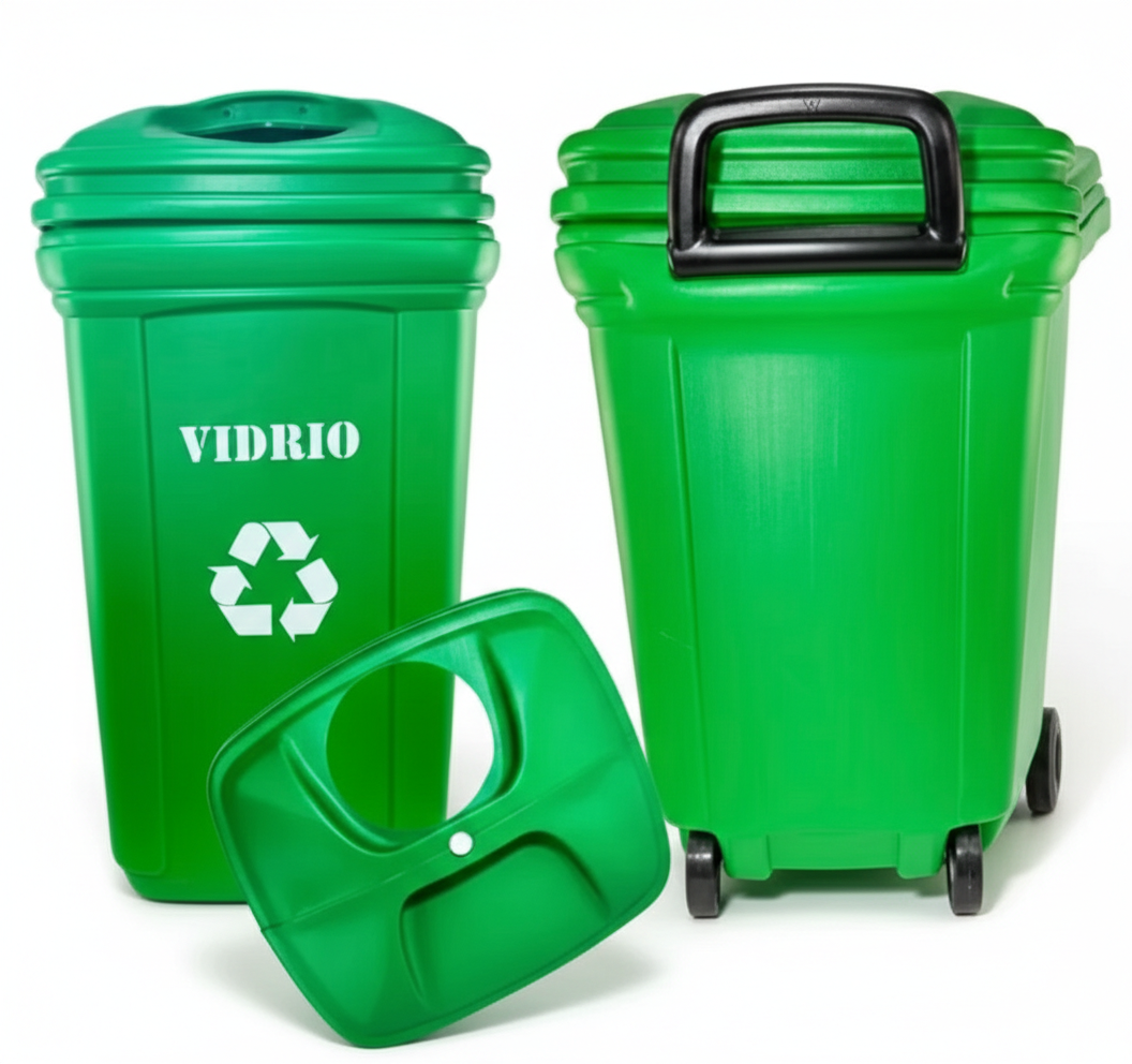 Contenedor de Basura Plástico 120 Litros con Ruedas | Uso Industrial y Hogar