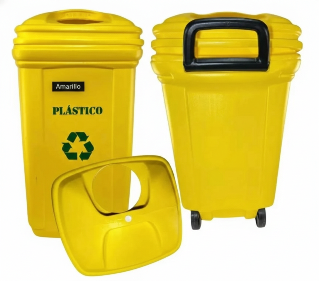 Contenedor de Basura Plástico 120 Litros con Ruedas | Uso Industrial y Hogar