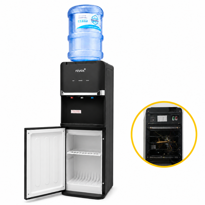 Dispensador de Agua con Compresor Frío y Caliente Negro | Nivox